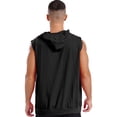 thumbnail image 4 of Raenseen Mens Fashion Sleeveless Athletic Hoodies Sport Sweatshirt Solid Color Pullover Gym Tank Top Black XXL, 4 of 8