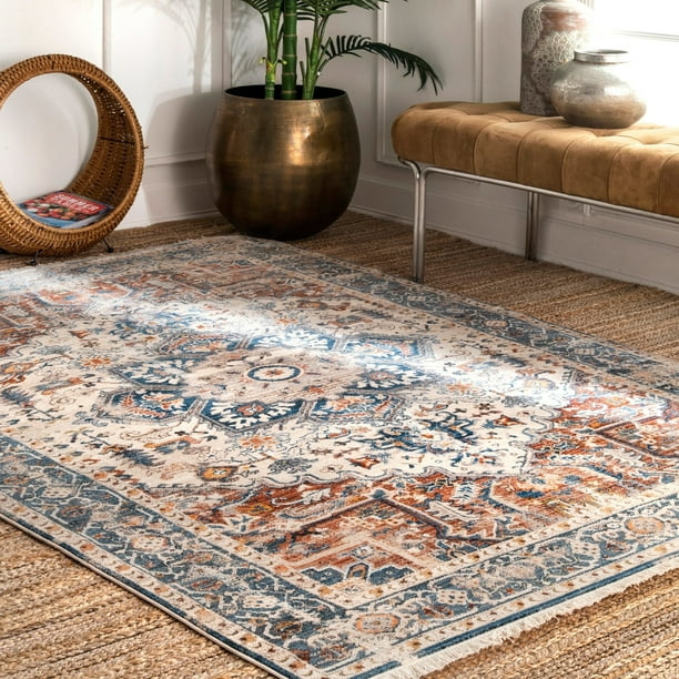 nuLOOM Vintage Nina Medallion Tassel Area Rug or Runner