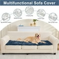 thumbnail image 3 of SANMADROLA Waterproof Couch Cover for Dogs Washable, Non-Slip Fuzzy Loveseat Slipcovers, Thick Soft Dog Bed Mat for 2 Cushion Sofa Pet Friendly Furniture Protector, Blue, 28" x 71", 3 of 10