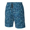 thumbnail image 4 of Logiee Blue Glitter Print Mens Swim Trunks Quick Dry Board Shorts,Breathable Hawaii Beach Shorts Swimwear Bathing Suits-Large, 4 of 6