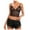 Black, variant on qolati Pajamas Sets for Women Floral Spaghetti Strap Lace Bralette with Satin Shorts Set Holiday Homewear Two Piece Floral Lace Sleepwear
