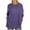 Purple, variant on Patlollav Womens Plus Size Solid Long Sleeve Blouse Tops Round-Neck Shirts