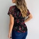 thumbnail image 2 of Puntoco moda mujer cuello redondo manga farol perspectiva punto malla manga Casual suelta top Puntoco Puntoco-1001, 2 of 7