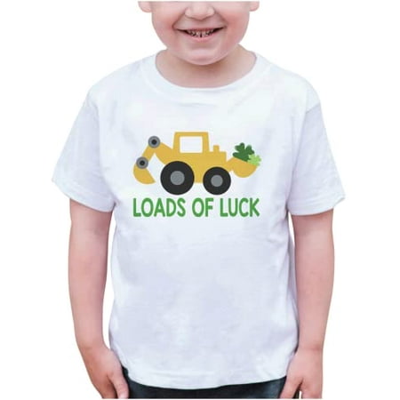 

7 ate 9 Apparel Kid s St. Patrick s Day Shirts - Construction Loads of Luck White Shirt 5T