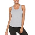 thumbnail image 2 of Women's Sleeveless Yoga Workout Tank Tops Scoop Neck Loose Fit Back Hollow Out Running Exercise T-Shirt Activewear, 2 of 7