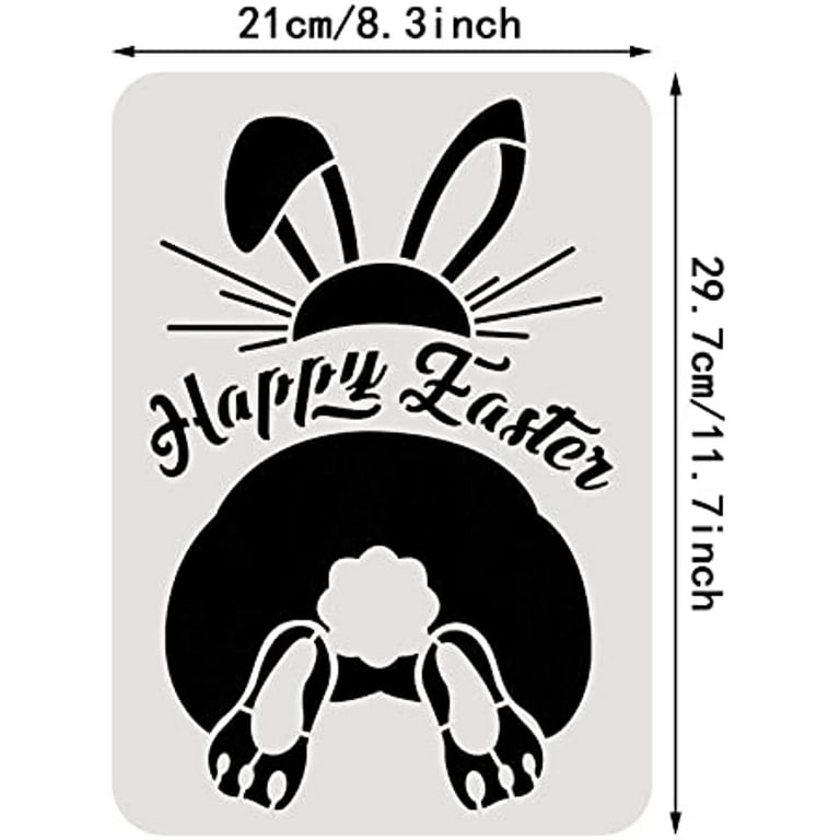 1pc Happy Easter Stencils Rabbit Bunny Butt Patinting Template Reusable  Craft Template 