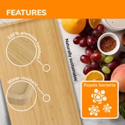 BambooMN Rectangular Nested Bamboo Serving Trays - 3 Size Vertical Grain Carbonized Brown Set - 3 Sets