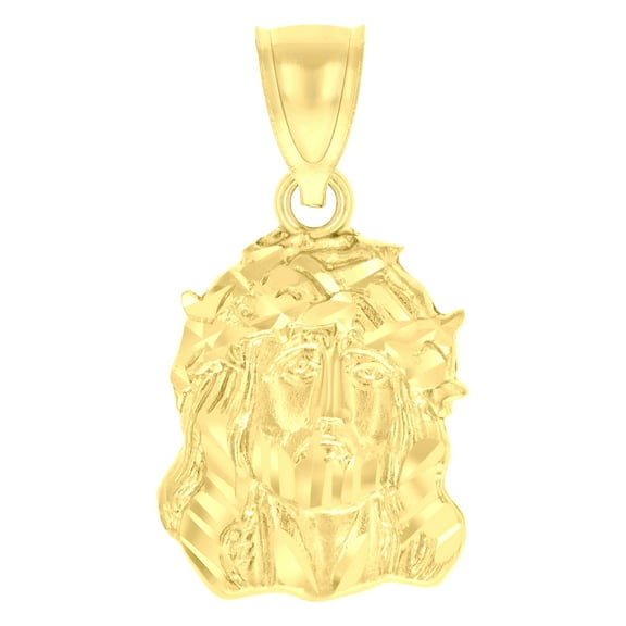 10k Yellow Gold Mens Jesus Religious Charm Pendant for Men