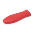 thumbnail image 1 of 2/1 funda de silicona para mango de sartén, aislante térmico, antideslizante, con clip para las orejas, para vaporera, cacerola, utensilios de cocina, color rojo, 1 unidad, 1 of 6