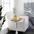 thumbnail image 5 of SAFAVIEH Sunny 18 in. Squirrel Yellow Ceramic Table Lamp with 100% White Cotton Shade, 5 of 6