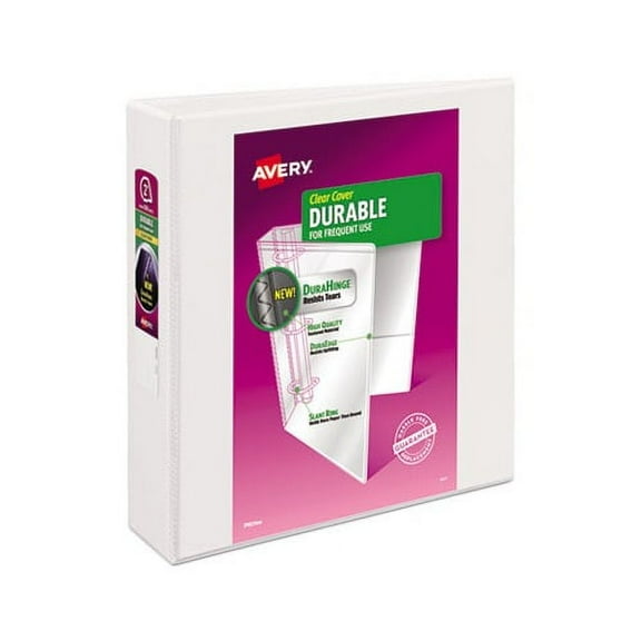 Durable View Binder with DuraHinge and Slant Rings 3 Rings, 2" Capacity, 11 x 8.5, White
