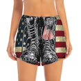 thumbnail image 4 of Lsque Veterans Day1 Printed Women's Running Shorts with Liner Pockets,Elastic Quick Dry Workout Athletic Gym Yoga Shorts,Womens High Waist Shorts-, 4 of 9