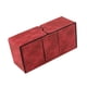 thumbnail image 5 of Caja de cuero sintético para 200 cartas, duradera, con compartimento organizador de gran capacidad. Rojo, 5 of 9