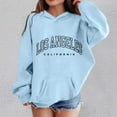 thumbnail image 4 of Los Angeles Hoodies for Kids Boys Girls Long Sleeve Casual Graphic Hooded Sweatshirt with Pockets Pullover Tops, 4 of 5