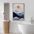 thumbnail image 2 of IDEA4WALL Framed Print Canvas Wall Art Navy Blue Winter Mountain Range Landscape Print Nature Wilderness Illustrations Decorative Bohemian Multicolor Modern for Bedroom - 16"x24" Natural, 2 of 5