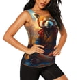 thumbnail image 2 of Hirioo Prairie Meditating Raccoon for Women's Workout Tank Top Sleeveless Workout Tops Athletic Gym Shirts-XX-Large, 2 of 7