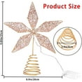 thumbnail image 2 of Christmas Star Tree Topper With LED Copper String Lights, Gold Hollow Glitter Decoration for Xmas New Year Holiday Decor, 2 of 8