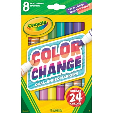 Crayola Color Changing Dual Tip Broad Line Markers, 8 Ct, School Supplies for Kids and Teachers, Gift