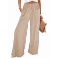 thumbnail image 2 of Pantalones de Yoga de Pierna para Mujer, Holgados y Cómodos, de Cintura Alta, para Estar en Casa y con Bolsillos. Albaricoque XL, 2 of 7