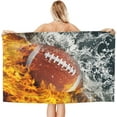thumbnail image 2 of American Football Beach Towel Large Sand Free Quick Dry Ball Sport Bath Towels Gift for Men Boys Pool Bathroom Swimming Travel, 2 of 7