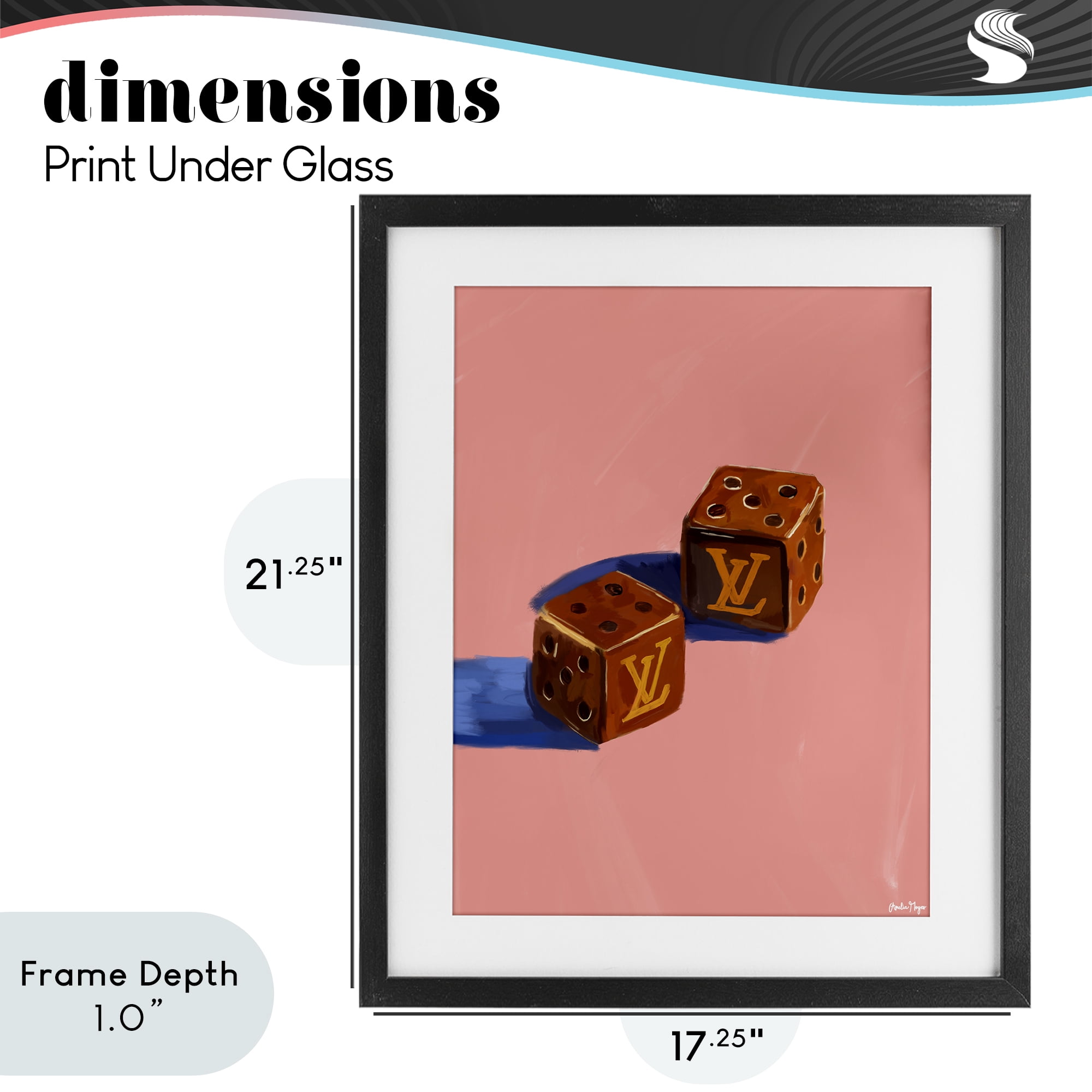 Stupell Industries Fashion Brand Dice Black Framed Print Under Glass, design by Amelia Noyes