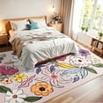 thumbnail image 2 of Ultrug Floral Area Rugs Boho Rugs Flower Print Carpet for Bedroom Living Room Office Nursery Home Decor,6'x9',Pink, 2 of 7