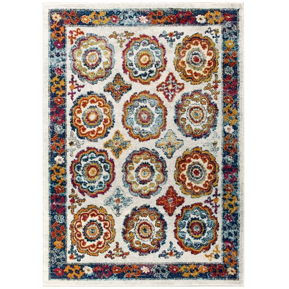 Modern Contemporary Urban Living Lounge Room Area Rug Runner Floor Carpet, Moroccan Distressed Vintage Style, Fabric, Antique Orange