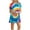 Multicolor Dress for Women _z, variant on Women's Printed Short Sleeve Round Neck Mini Dress Pull On Lightweight Beach Casual Wear Flowy Tie Pattern Relaxed Style Multicolor L