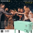 thumbnail image 6 of Permasteel Party Cooler with Divider, Spacious 80-Qt Capacity, Chills 36hrs, Serving Tray, Rolling Ice Chest for Indoor and Outdoor Entertainment, Matte Mint, 6 of 11
