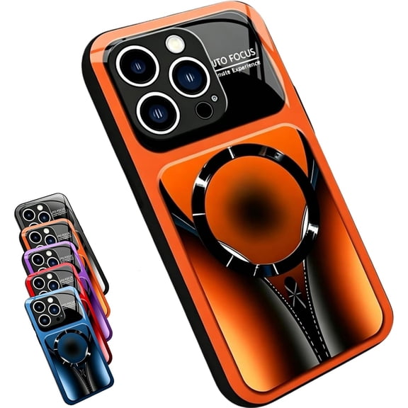 Slim Shockproof Luxury Cover for iPhone,Magnetic Tempered Glass Phone Case, Compatible with MagSafe, Shockproof Anti-Scratch Protective Cover