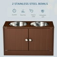 thumbnail image 5 of Pawhut Large Elevated Dog Bowls with Storage Cabinet Containing Large 44L Capacity,Raised Dog Bowl Stand Pet Food Bowl Dog Feeding Station,Brown,Brown Mdf Pet Supplies Pet Beds Furniture, 5 of 10