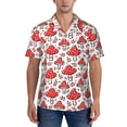 thumbnail image 5 of KLL Men's Hawaiian Shirt Short Sleeve Button Down Beach Shirts-Amanita Red Mushroom, 5 of 6