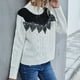 thumbnail image 4 of Pntutb Moda Mujer Casual Color sólido Cuello alto Costura de encaje Suéter de manga larga Pntutb Pntutb-4883, 4 of 9