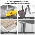 thumbnail image 3 of FFZ Stainless Steel Cat Litter Box Large Without Cover, 3 of 6