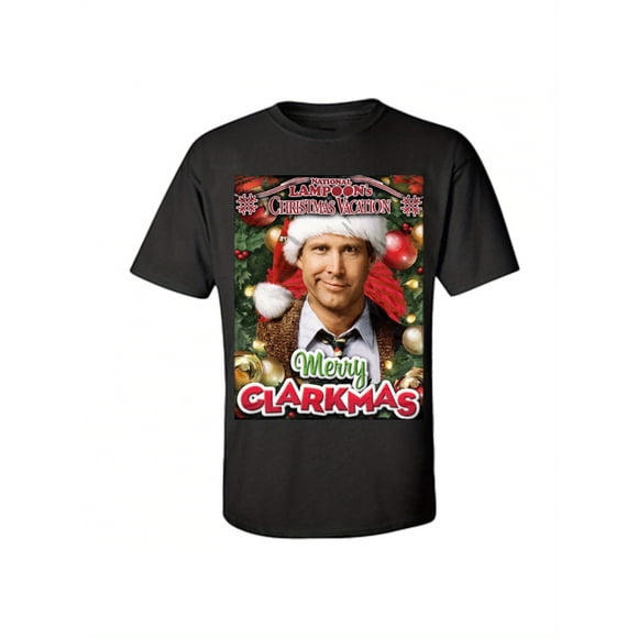 T Shirt Holiday Enthusiasts Humorous Comedic Apparel Clark from National Lampoon'S Vacation Movie Quote Holiday Tee Black with Red Writing