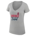thumbnail image 2 of Women's G-III 4Her by Carl Banks  Heather Gray St. Louis Cardinals Team Graphic V-Neck Fitted T-Shirt, 2 of 3