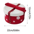 thumbnail image 3 of Adornos navideños, cesta de almacenamiento con tapa, resistente a salpicaduras, cuerda de algodón tejida, ideal para fiestas, aperitivos, cesta pequeña para guardar regalos., 3 of 6