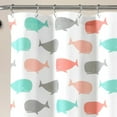 thumbnail image 4 of Lush Decor Whale Kids Animal Print Polyester Shower Curtain, 72x72, Pink/Aqua, Single, 4 of 5