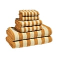thumbnail image 3 of Beautiful by Drew Barrymore 6-Piece Stripe Hem Bath Towel Set, Soft 100% Cotton, Yellow, 3 of 4