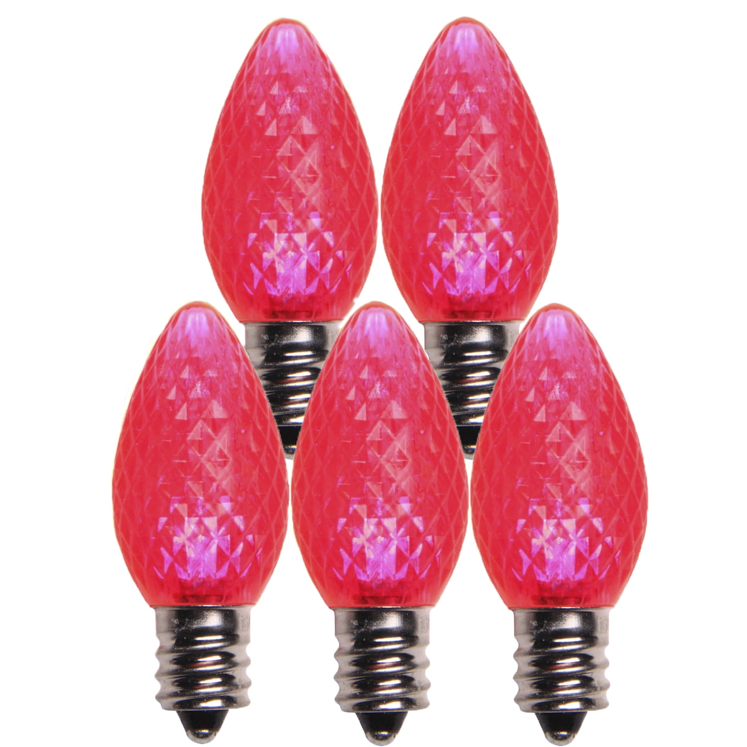 Holiday Lighting Outlet LED Faceted C7 Pink Replacement Christmas Light