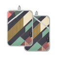 thumbnail image 7 of Yayeee Pot Holders Kitchen Heat Resistant with Pocket 7"x9.8" Cotton Oven Cooking Hot Pads, Green Geometric, 7 of 7