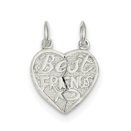 Finejewelers Sterling Silver Best Friends 2-piece Break Apart Heart (Sterling Silver Best Friend Charms)