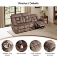 thumbnail image 5 of Bonzy Home Manual Reclining Sofa Adjustable Backrest,3 Seat Recliner Couch Sofa with Overstuffed Arms and Back Sofa Set for Living Room, Camel, 5 of 7