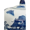 thumbnail image 3 of Oriental Furniture 11" Landscape Blue & White Porcelain Vase Jar, 3 of 3