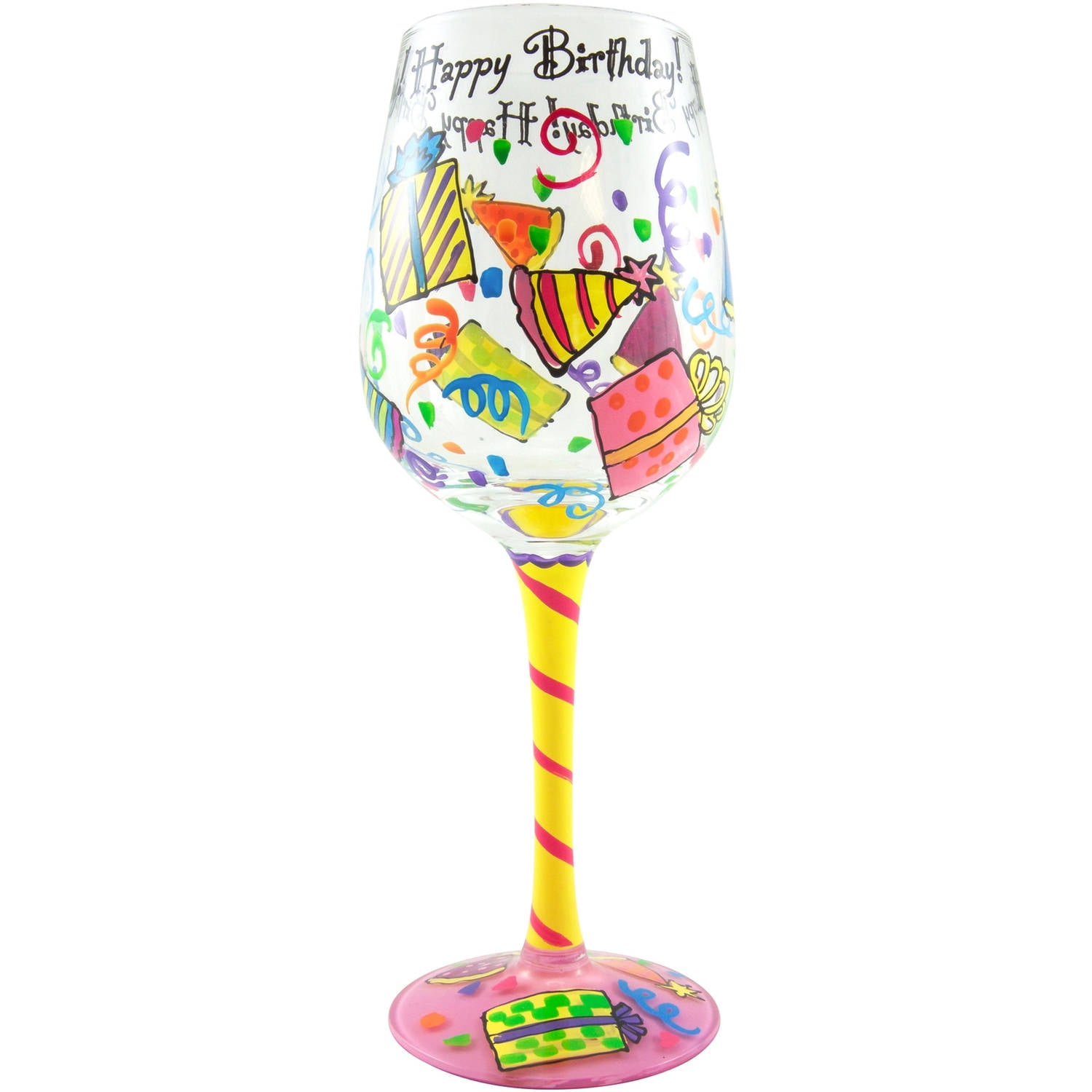 Personalized Happy Birthday Large 30 oz Wine Glass Oversized Big Gift Giant Huge 