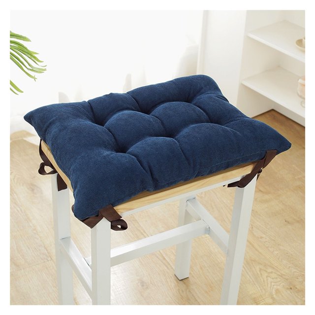 Cojines rectangulares for silla, asiento for taburete de bar, cojín con lazos, cojín antideslizante grueso for silla