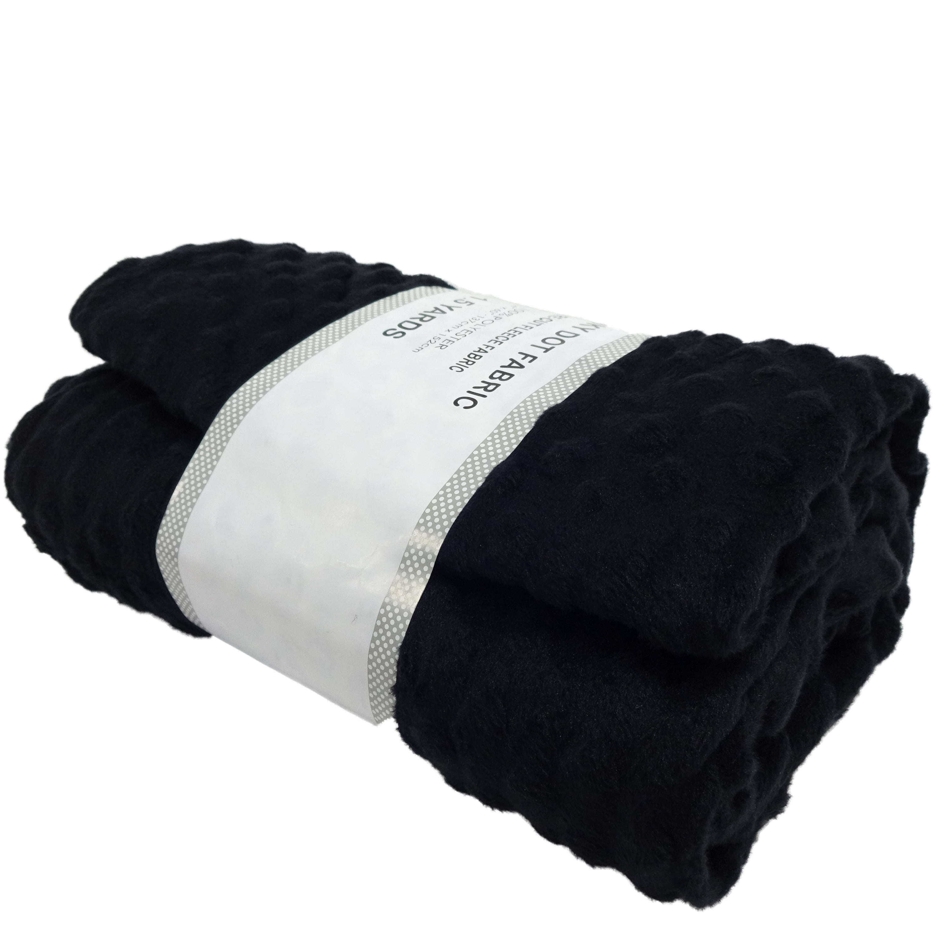 Shason Textile Soft Puffy Dot Fleece 1.5 Yard Precut Fabric, Black