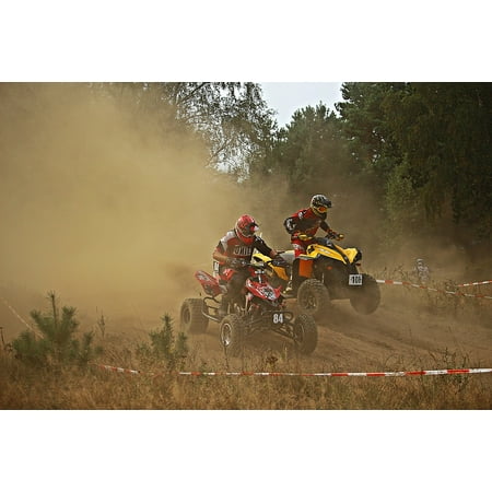 LAMINATED POSTER Motocross Sand Cross Quad Motorcycle Enduro Race Poster Print 24 x
