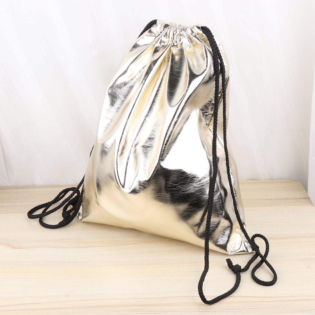 Source Custom Gold Silver Metallic PU Drawstring Bag, 44 OFF