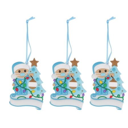 

Christmas Tree Pendant Christmas Tree Snowman Pendant Beautiful Easy Hanging 3Pcs For Christmas X2163 Blue X2094